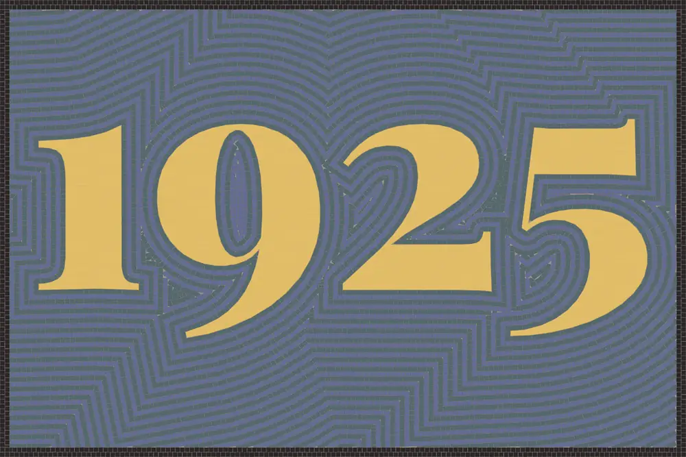 Латунные цифры 1925 по контуру в фоне из смальты
