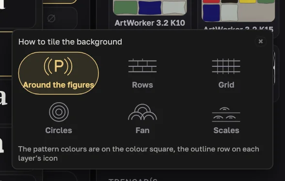 Ventana emergente “How to tile the background”